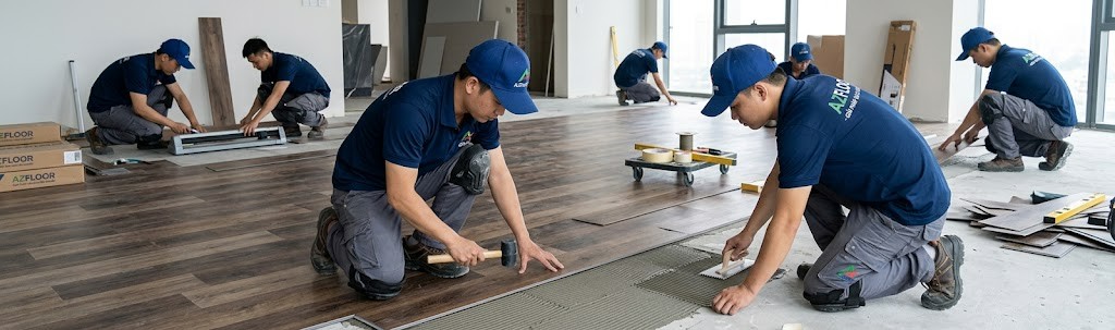 Azfloor thi công sàn nhựa giả gỗ vinyl