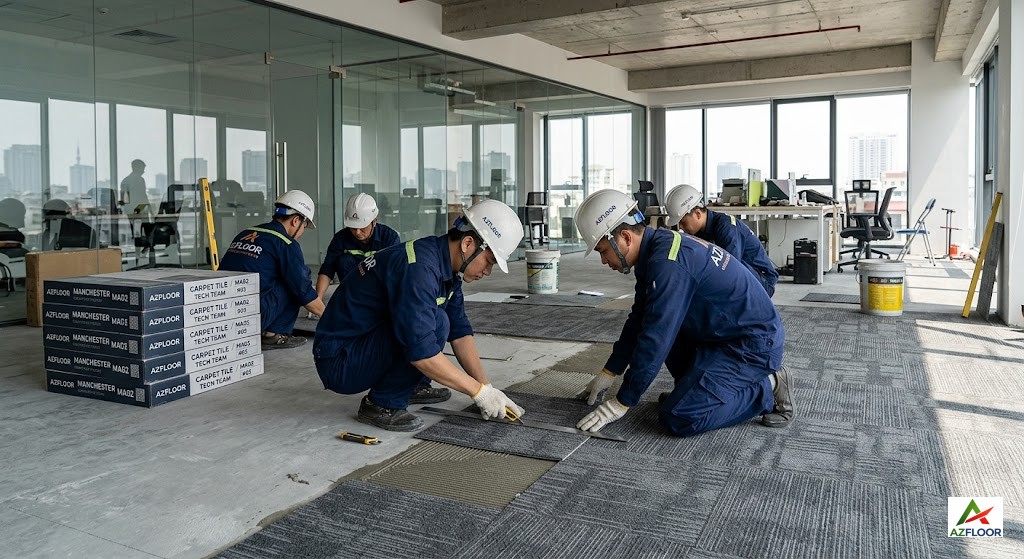 Azfloor lắp đặt thảm trải sàn carpet