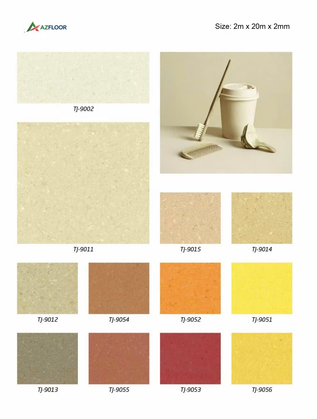 Sàn Vinyl cuộn Roll Azfloor cấp màu sắc