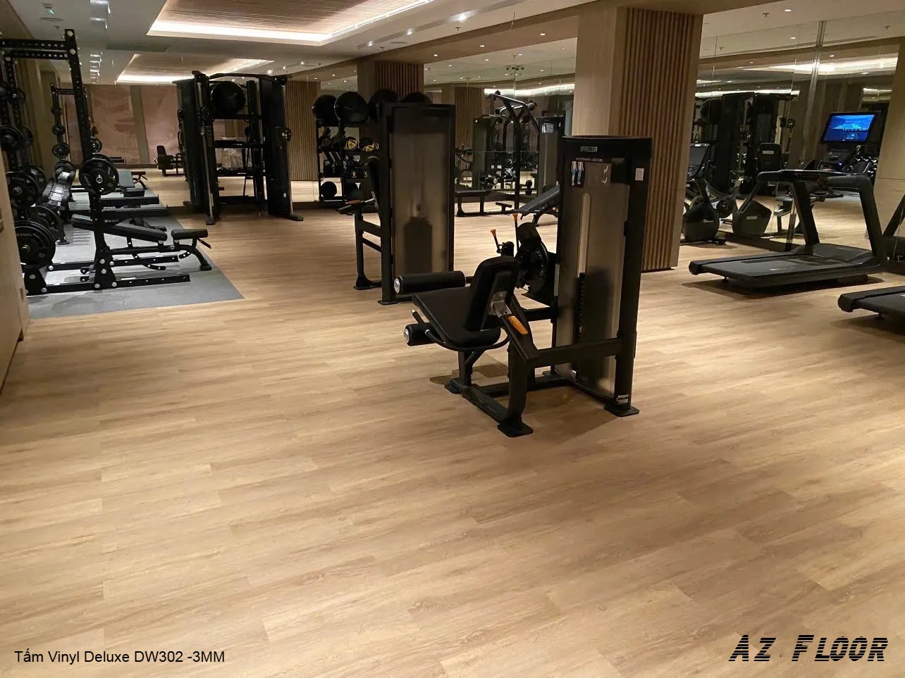 sàn nhựa giả gỗ DW302 lát phòng gym