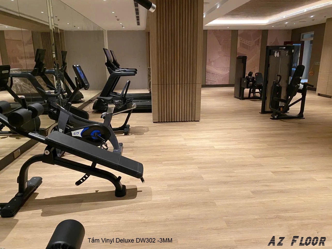 sàn nhựa giả gỗ DW302 trải phòng gym