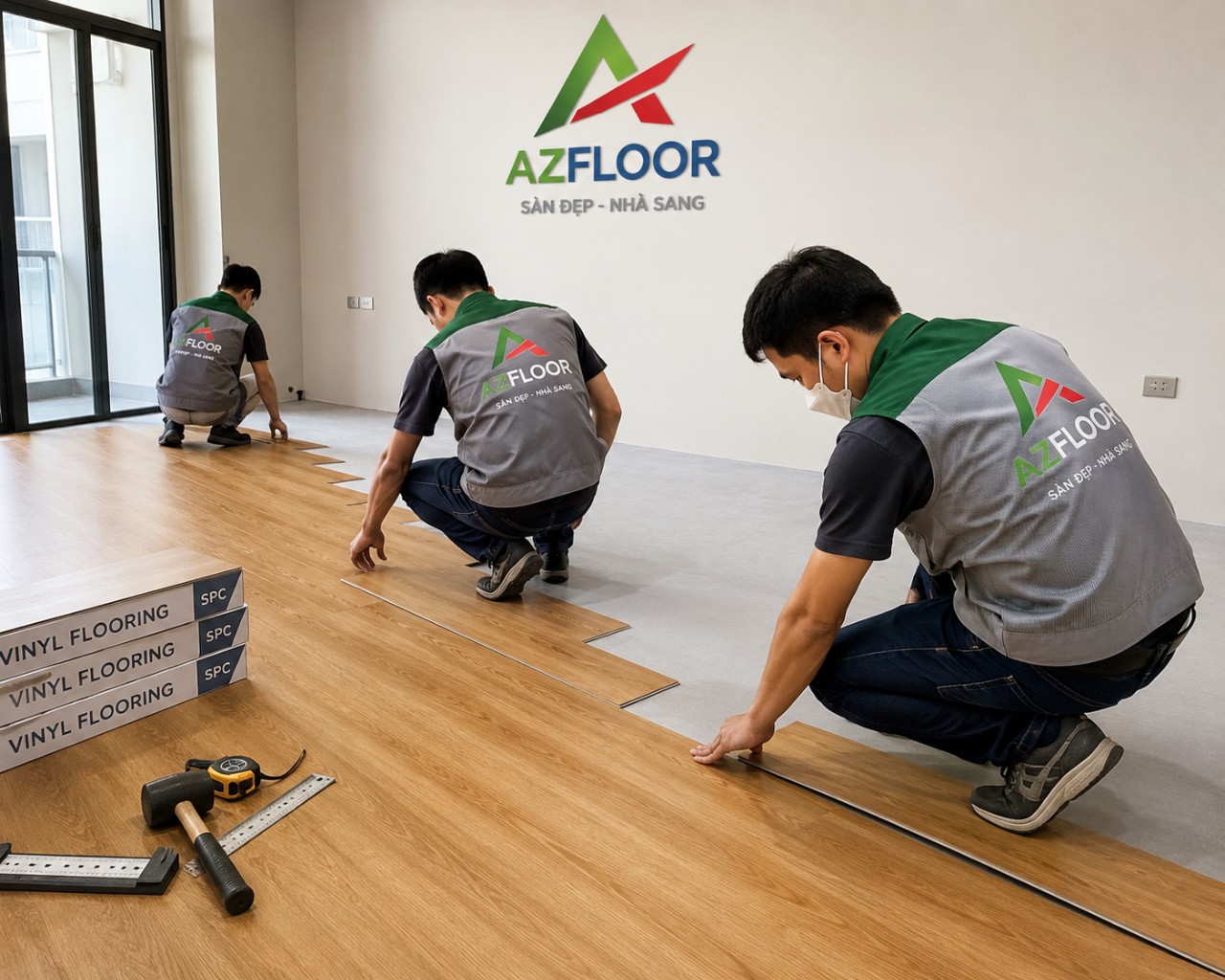 Azfloor thi công sàn nhựa