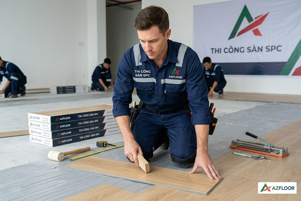 Azfloor thi công sàn spc