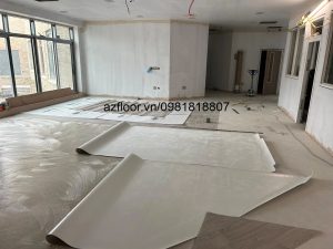 Thi công sàn Vinyl cuộn