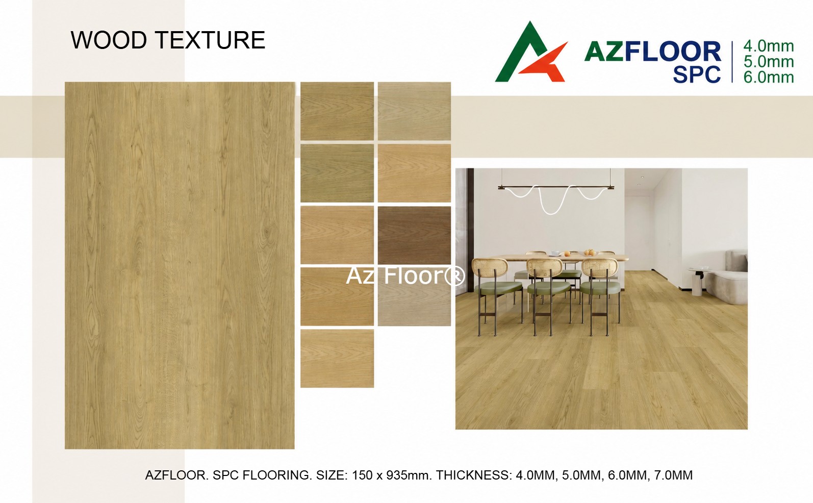 bảng màu ván sàn spc flooring azfloor