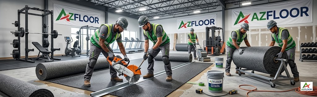 Azfloor thi công thảm cao su phòng gym