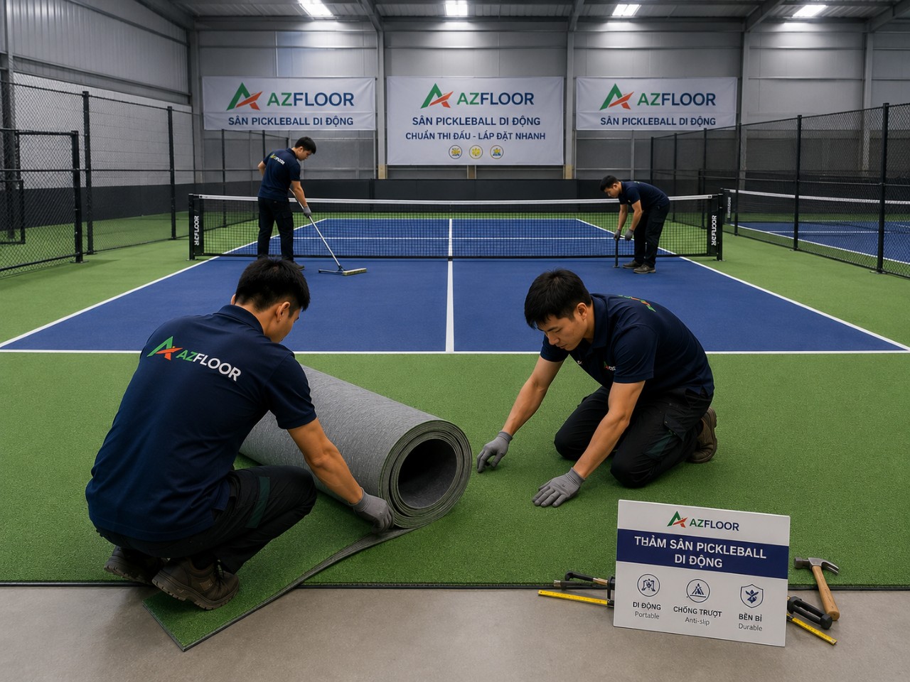 Azfloor thi công thảm pickleball