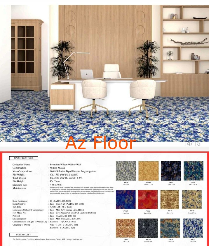 Thảm cuộn hoa văn tròn axminster