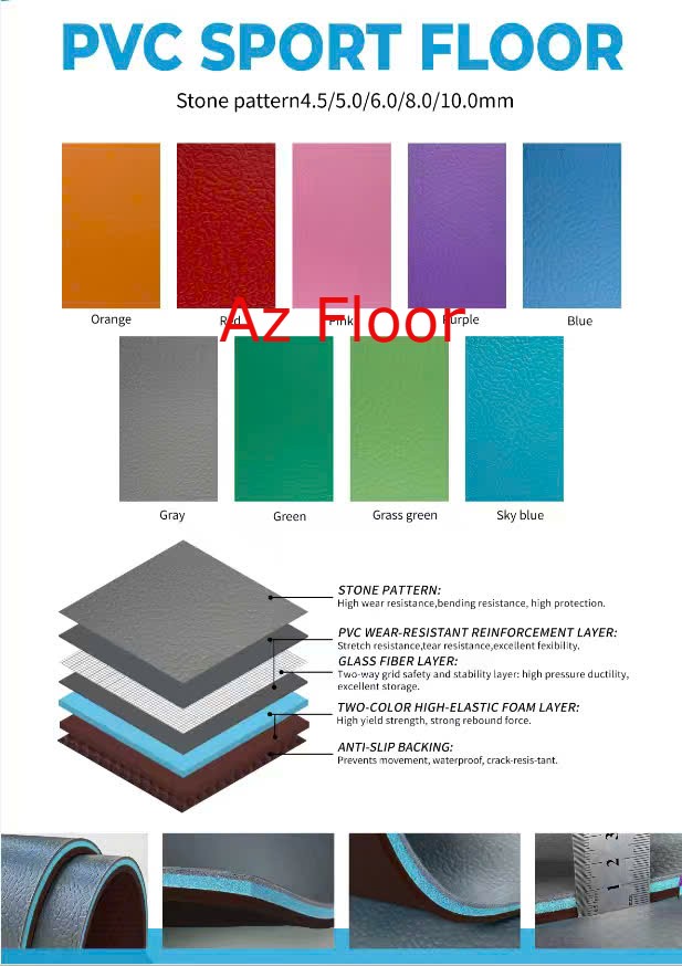 thảm vinyl trải sàn thể thao azfloor