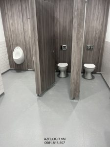 sàn pvc kháng khuẩn trải toilet
