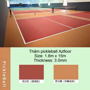 thảm sàn pickleball màu cam