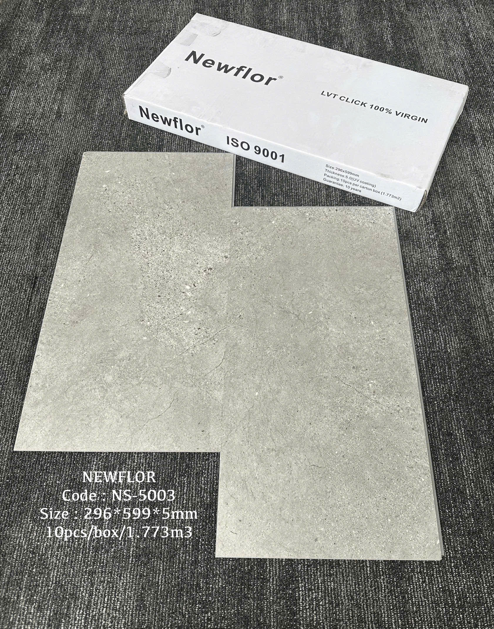 sàn vinyl hèm khóa dẻo 5li xi măng