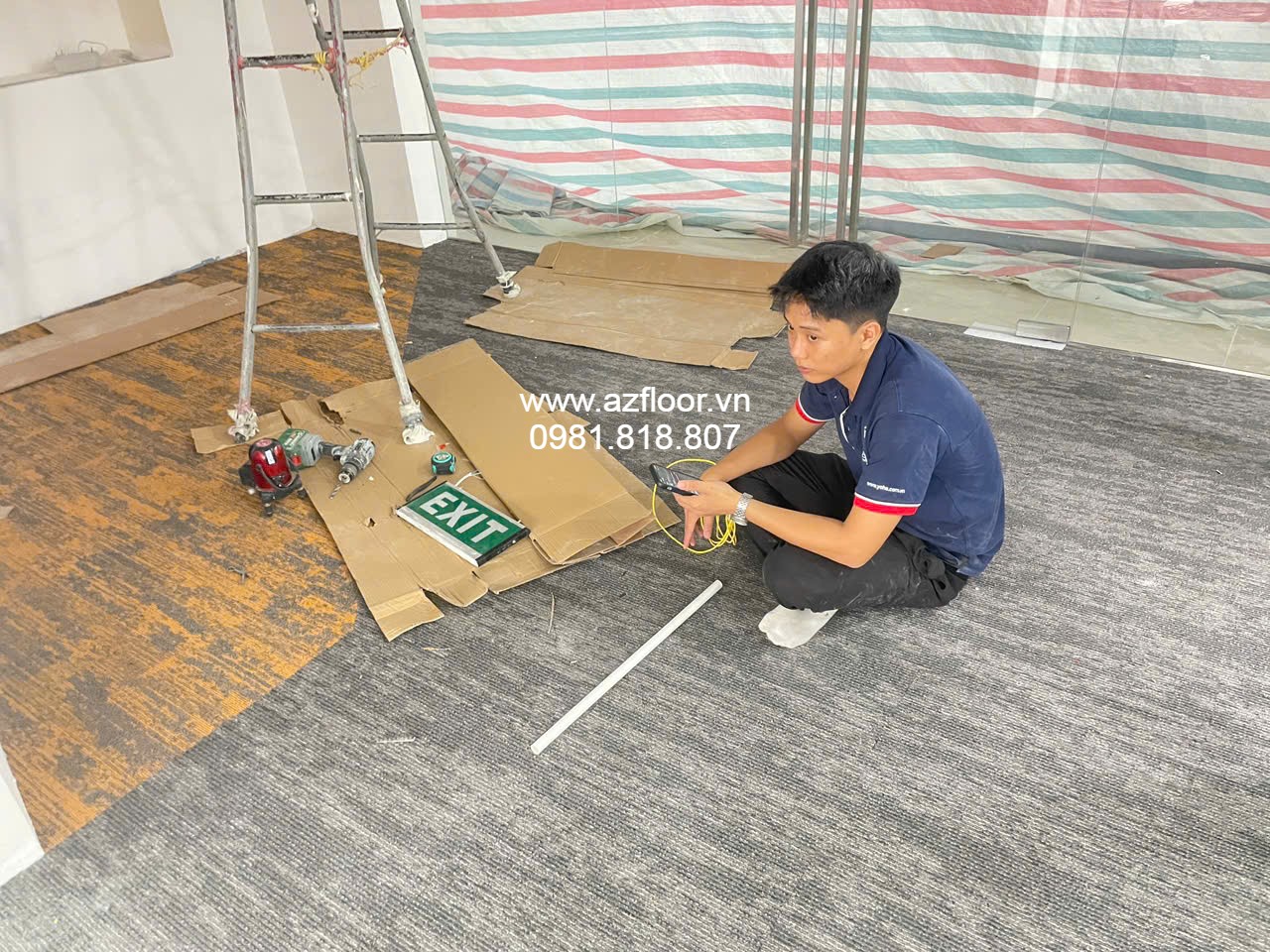 Thi công phối màu thảm sàn