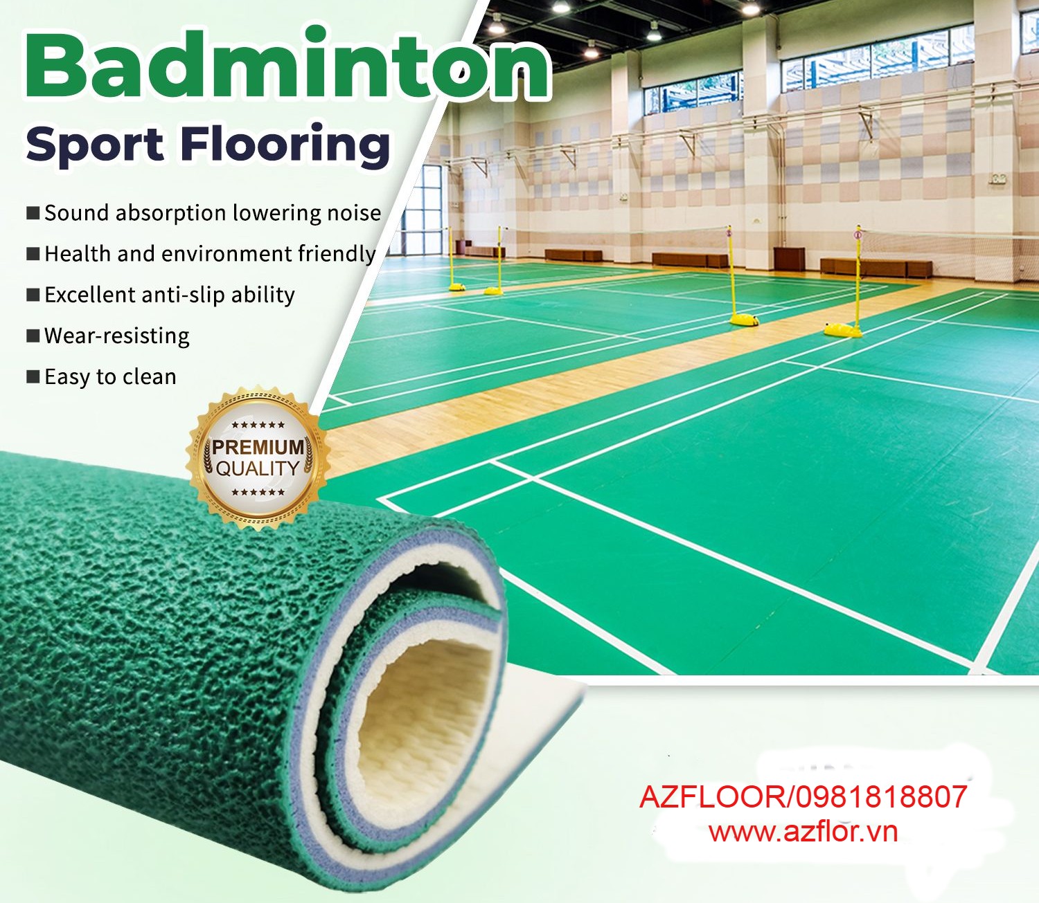 thảm vinyl cầu lông badminton