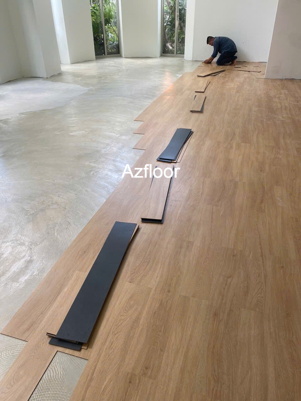 thi công nhựa lót sàn giả gỗ