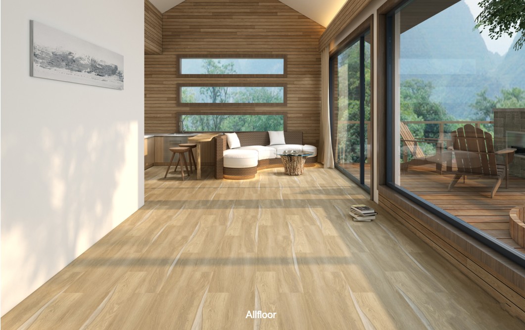 Sàn nhựa giả gỗ Allfloor lát nền villa