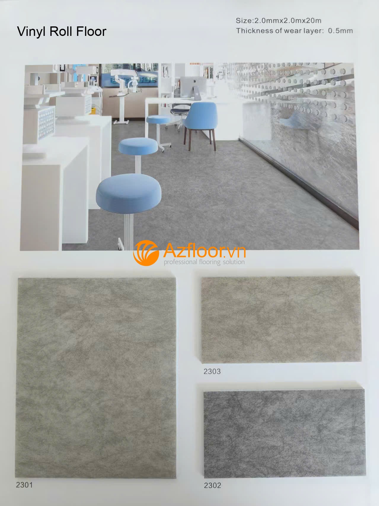 Sàn vinyl cuộn xi măng