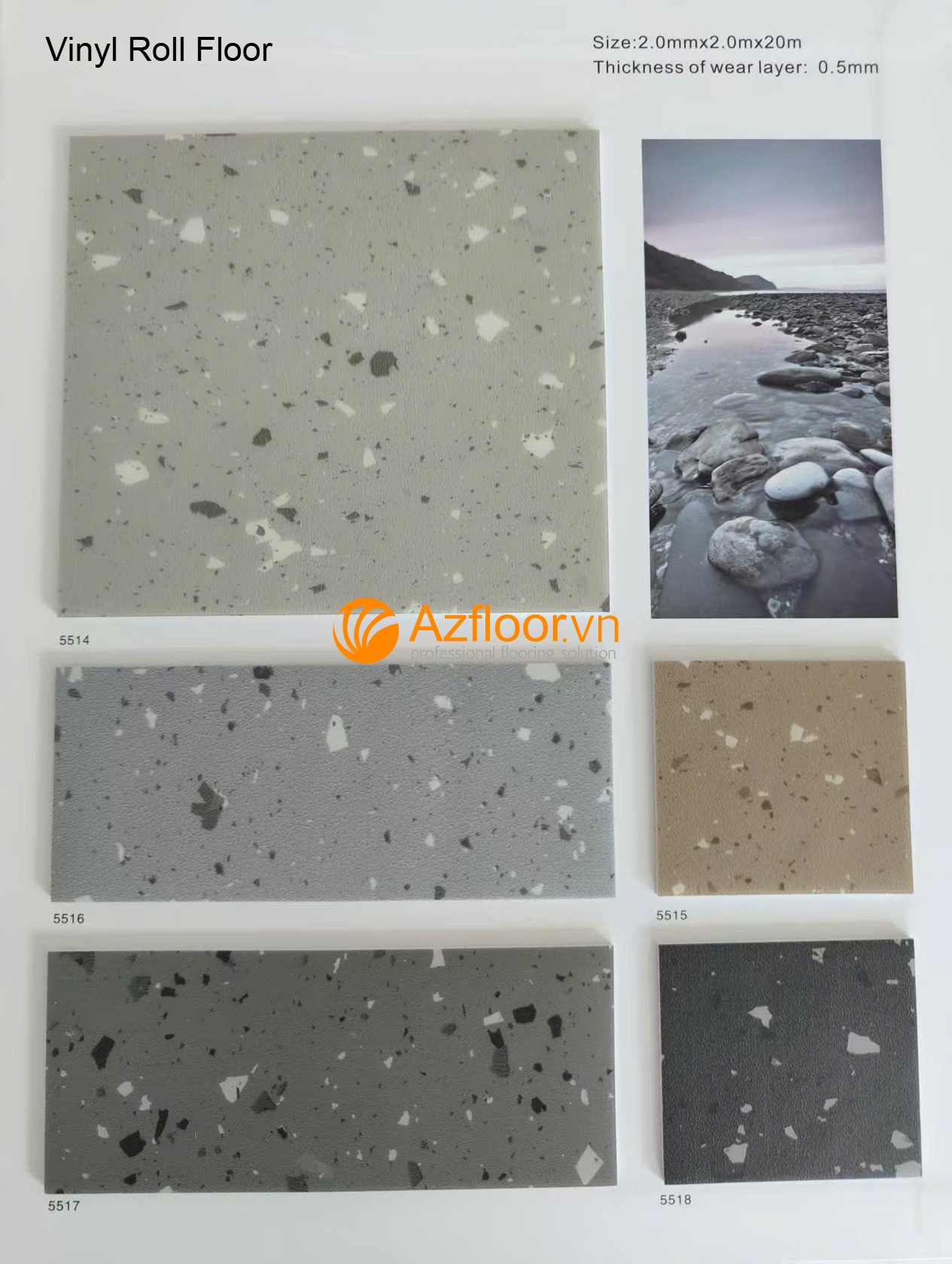 sàn vinyl cuộn terrazzo
