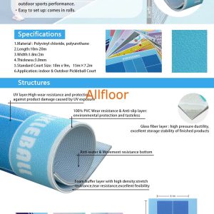 thảm pickleball trong nhà azfloor
