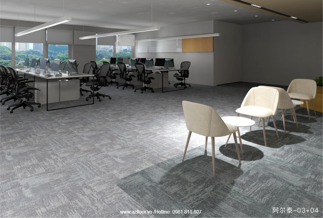 phối màu thảm trải sàn Atlas nylon 