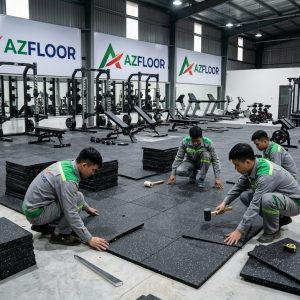 Azfloor thi công lắp đặt gạch cao su rubber tile