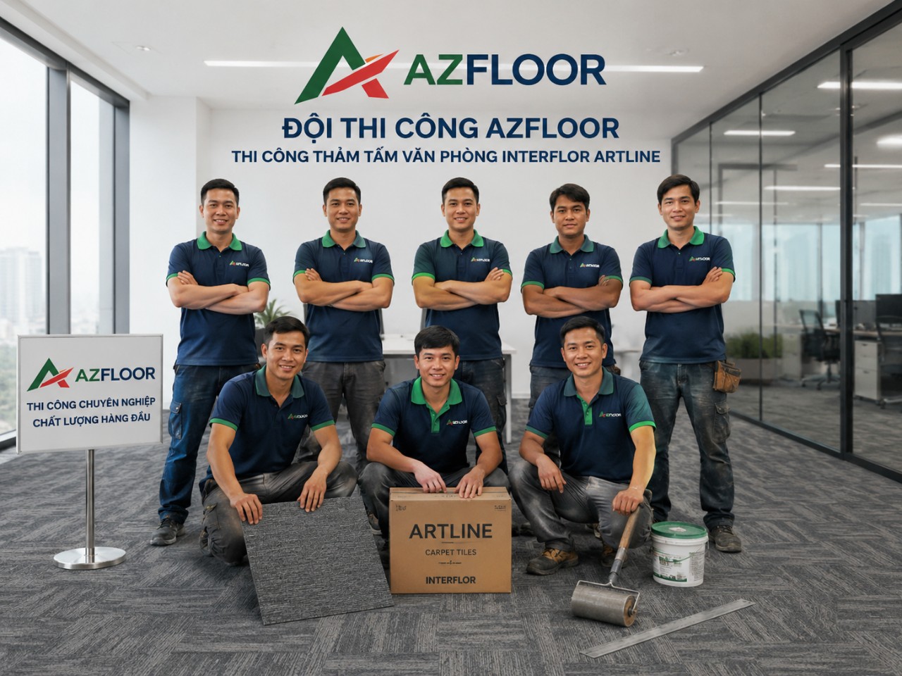 Azfloor thi công thảm văn phòng 