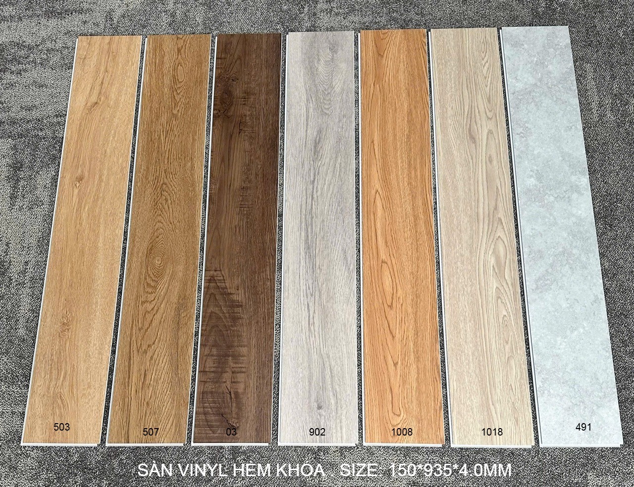 Sàn nhựa hèm khóa giả gỗ Bê Tông 4mm, 5mm