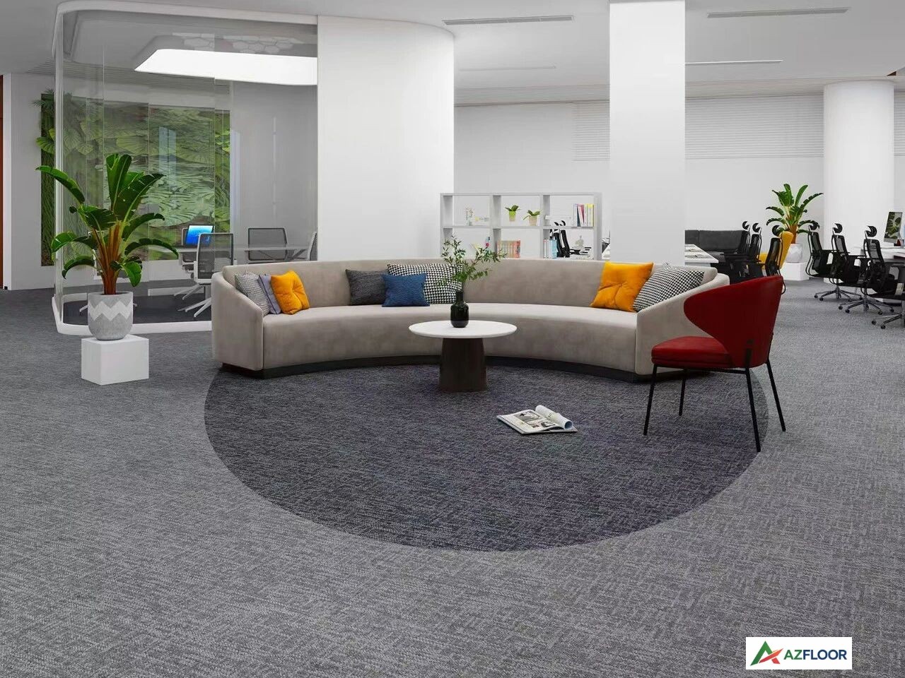 Thảm văn phòng phối màu carpet tile 
