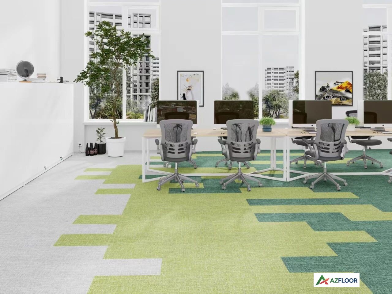Thảm gạch văn phòng nylon azfloor 