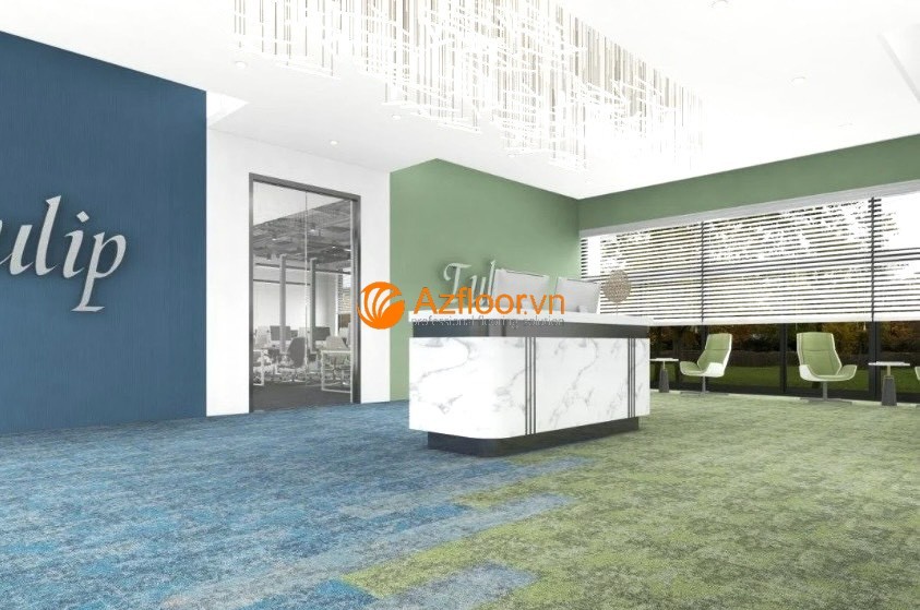 Thảm gạch văn phòng Tulip trải sàn Vikki bank
