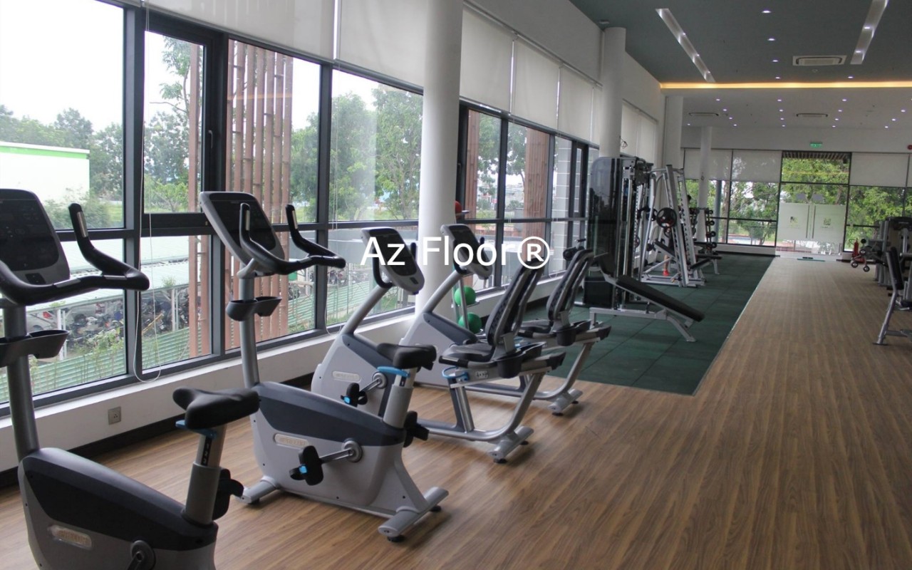 Thảm pvc vân gỗ phòng gym Azfloor