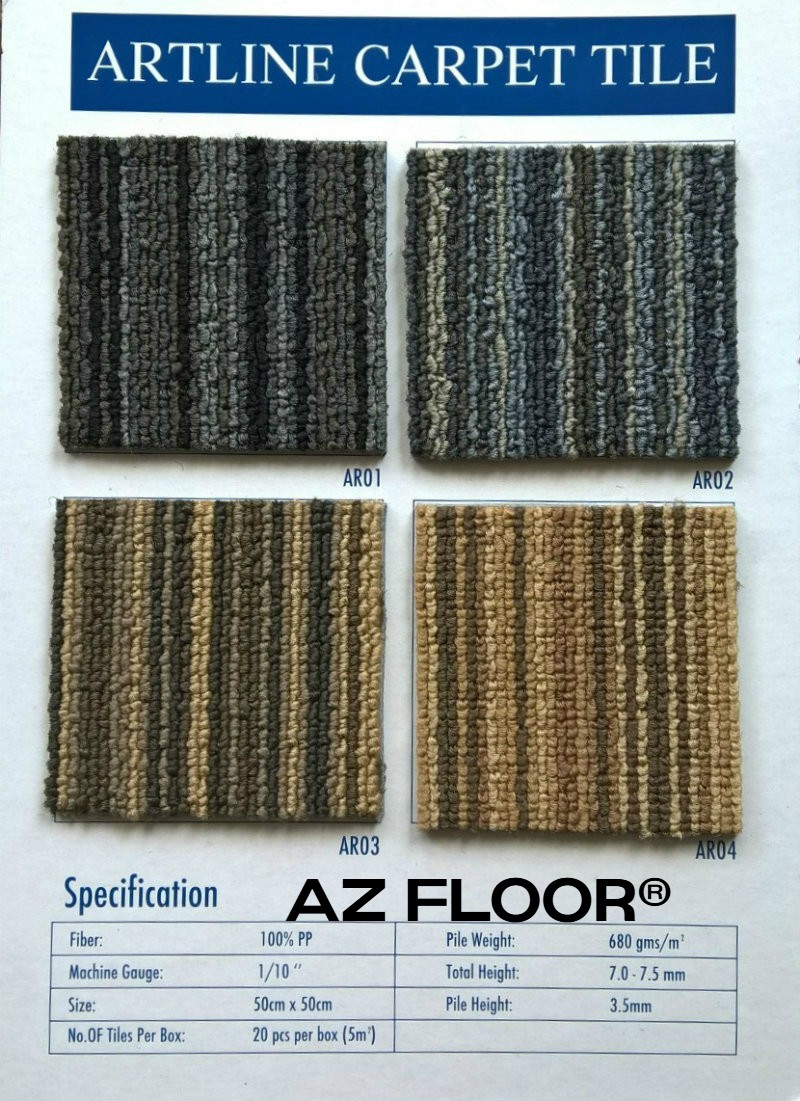 Thảm tấm đế cao su pvc Azfloor Artline 