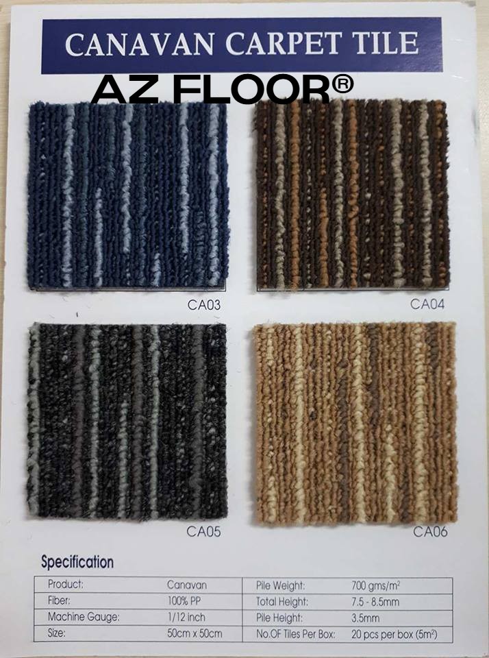 Thảm tấm đế cao su pvc Azfloor Canavan