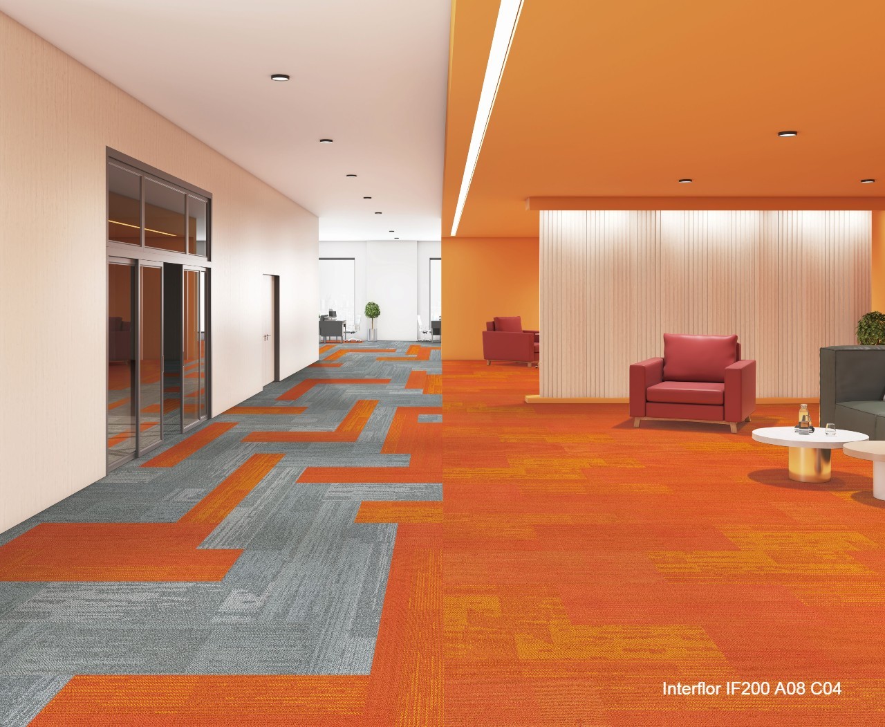 Thảm thanh dài Interflor màu cam orange