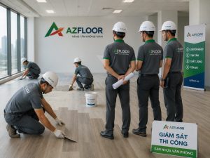 azfloor thi công sàn nhựa flooring