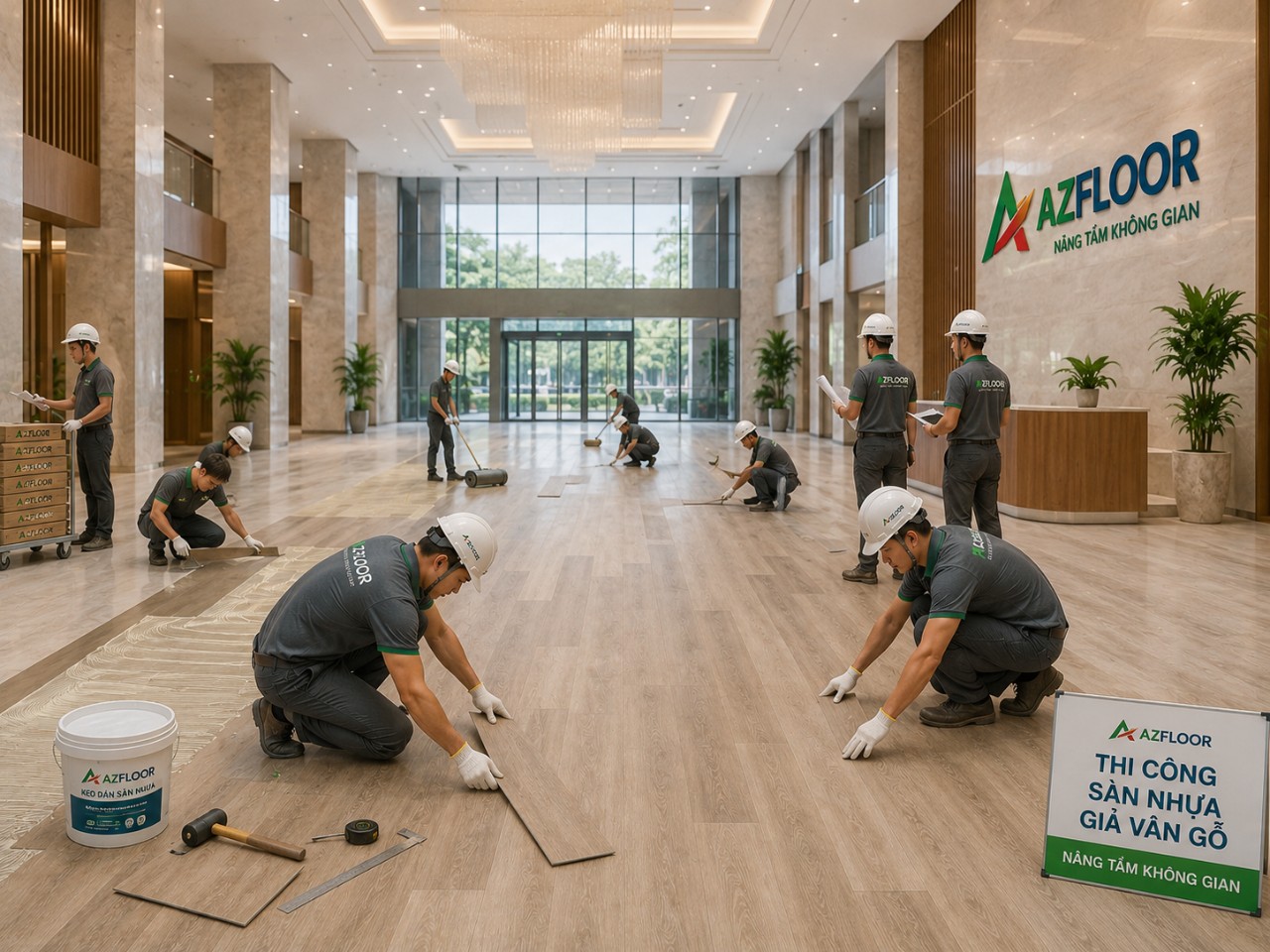 azfloor thi công sàn vinyl