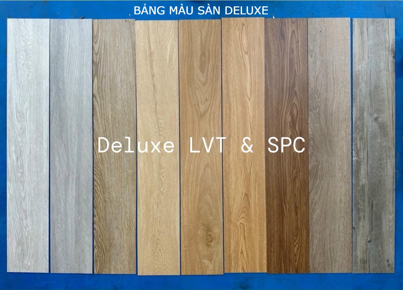 Bảng màu sàn nhựa vinyl Deluxe vân gỗ
