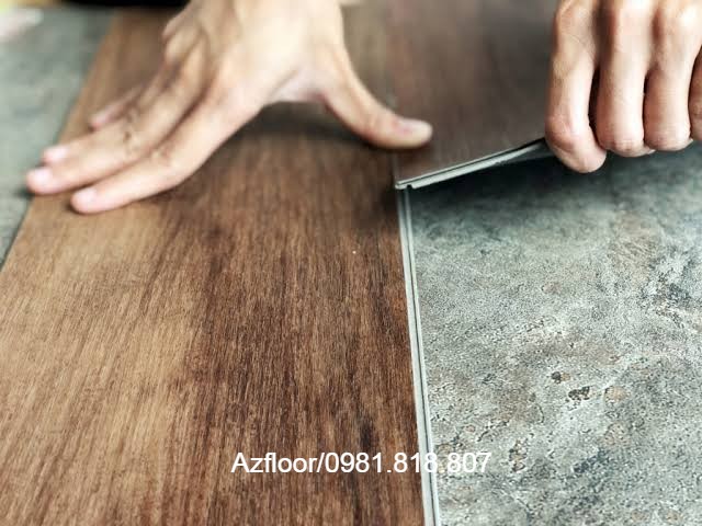 Thi công sàn nhựa giả gạch hèm khóa