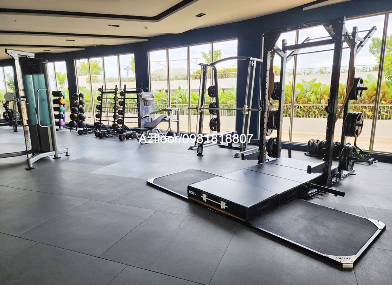 Gạch cao su phòng gym rubber tile Azfloor