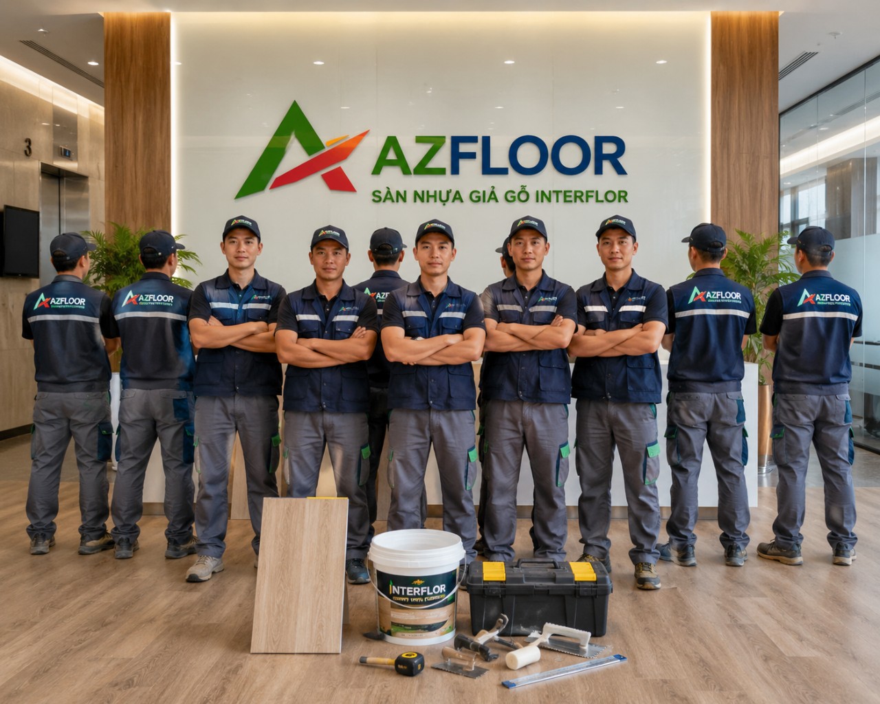 Team Azfloor thi công sàn