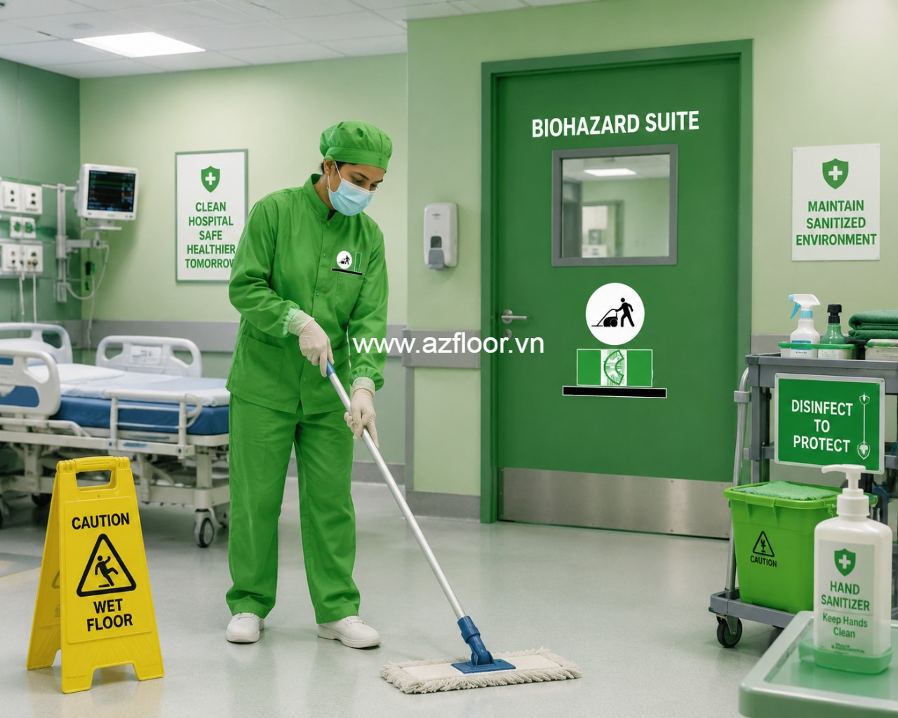 Bảo dưỡng sàn vinyl bệnh viện
