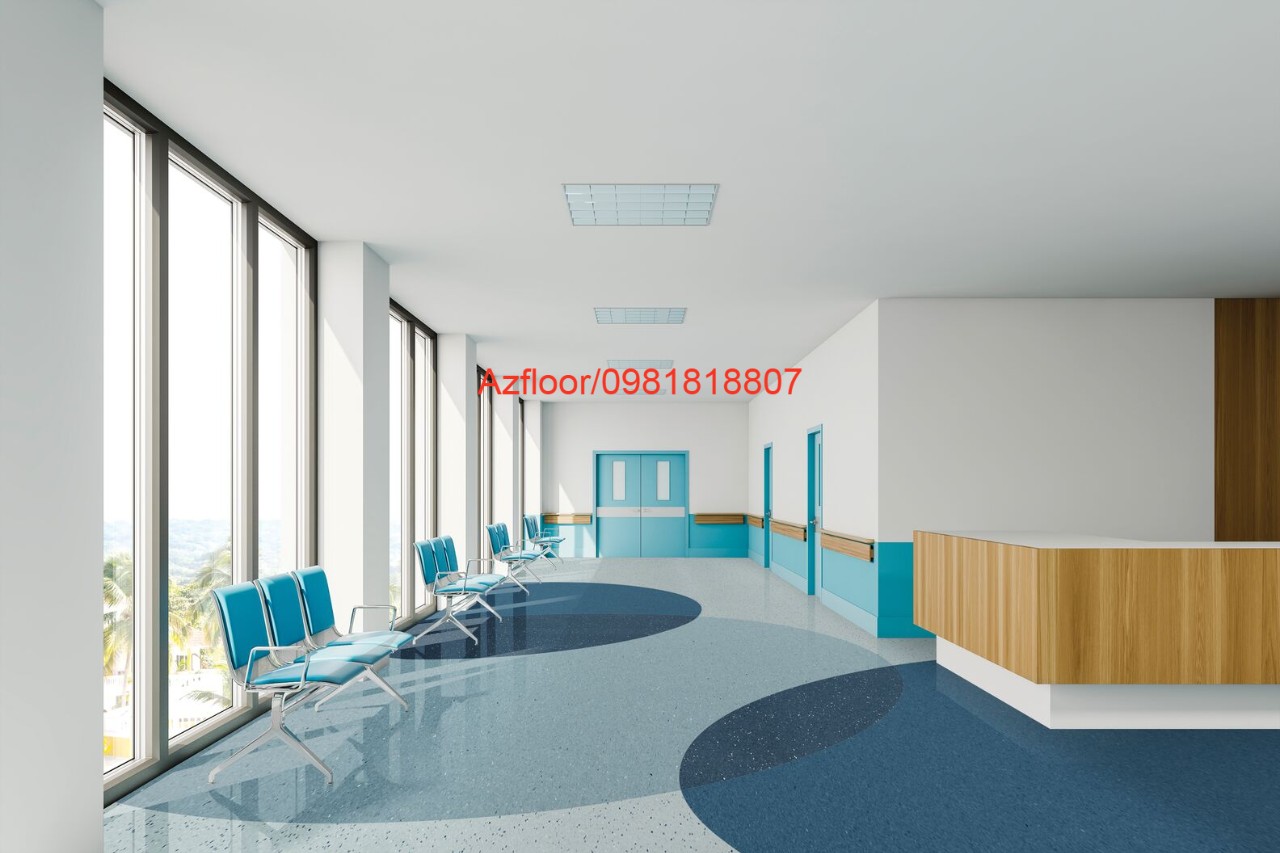 Phối cảnh sàn vinyl hành lang bệnh viện