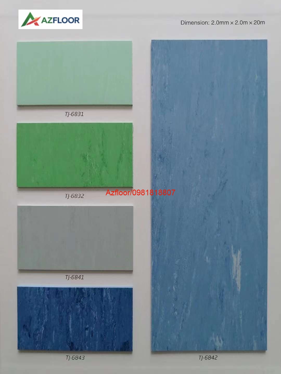 Sàn vinyl phòng sạch đồng chất solid blue