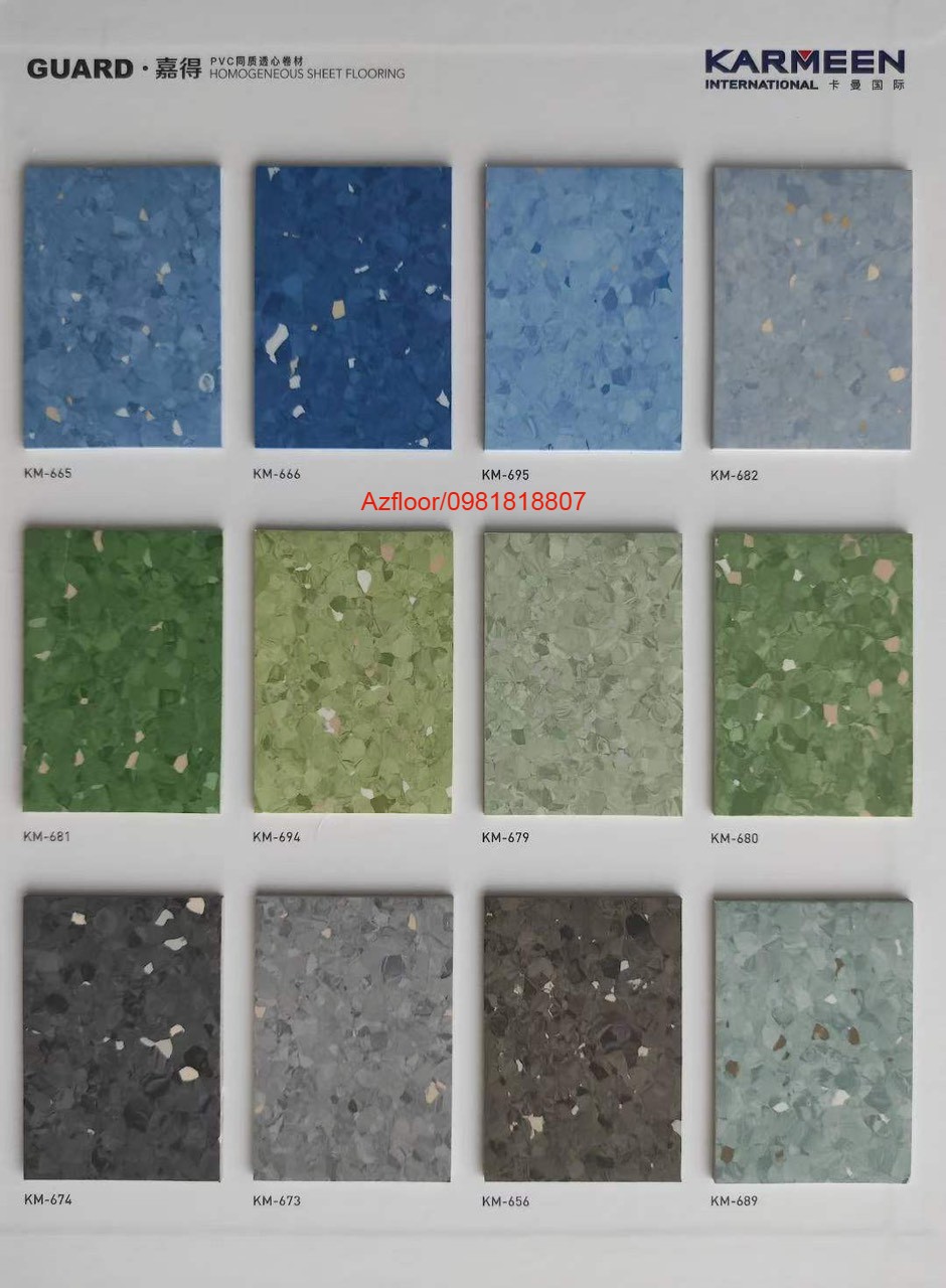 sàn vinyl phòng khám Quard blue