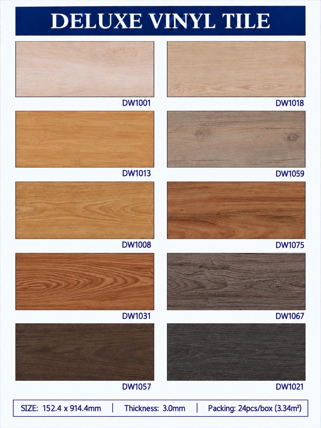 Sàn Nhựa Vinyl Giả Vân Gỗ Deluxe 3mm
