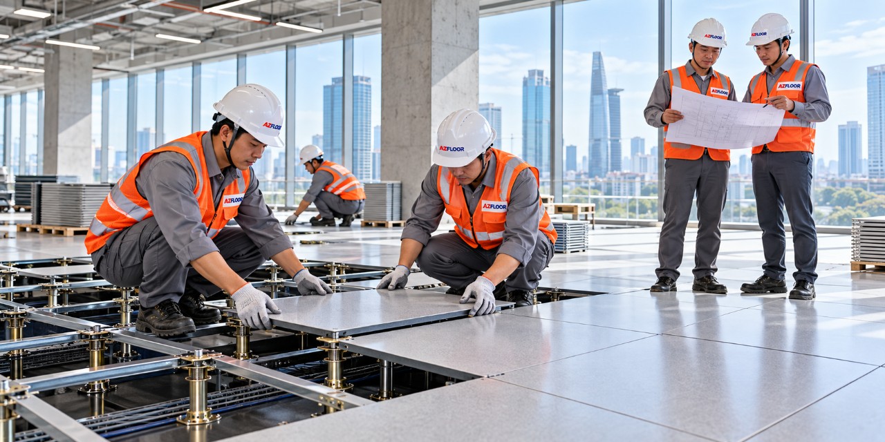 Sàn Nâng Raise Floor. Azfloor thi công