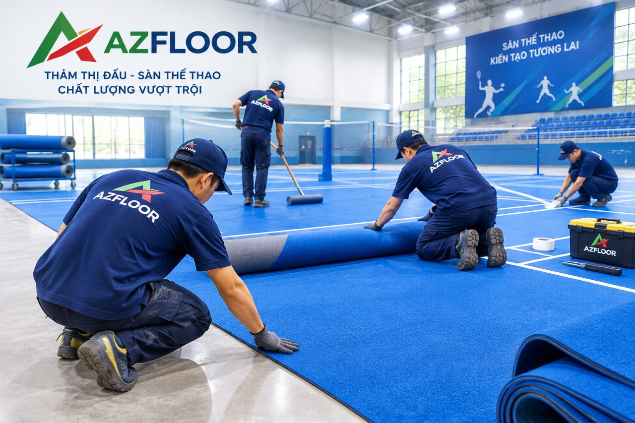 Azfloor thi công thảm sàn thi đấu thể thao