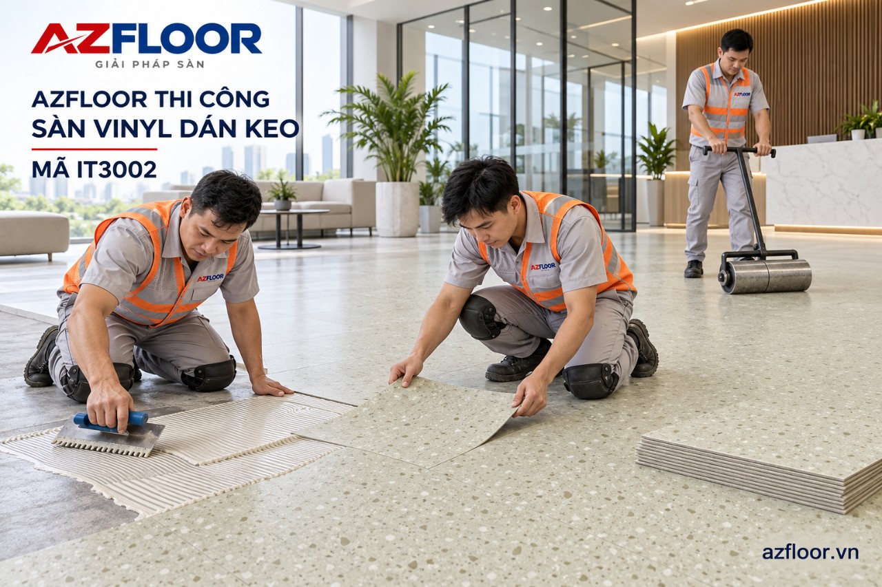 Azfloor thi công sàn vinyl IT3002