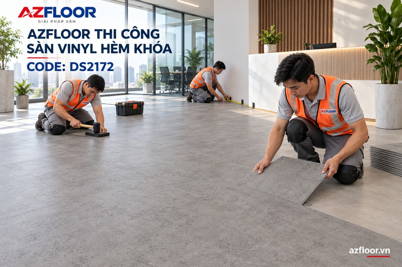 Sàn vinyl giả bê tông hèm khóa mã DS2172