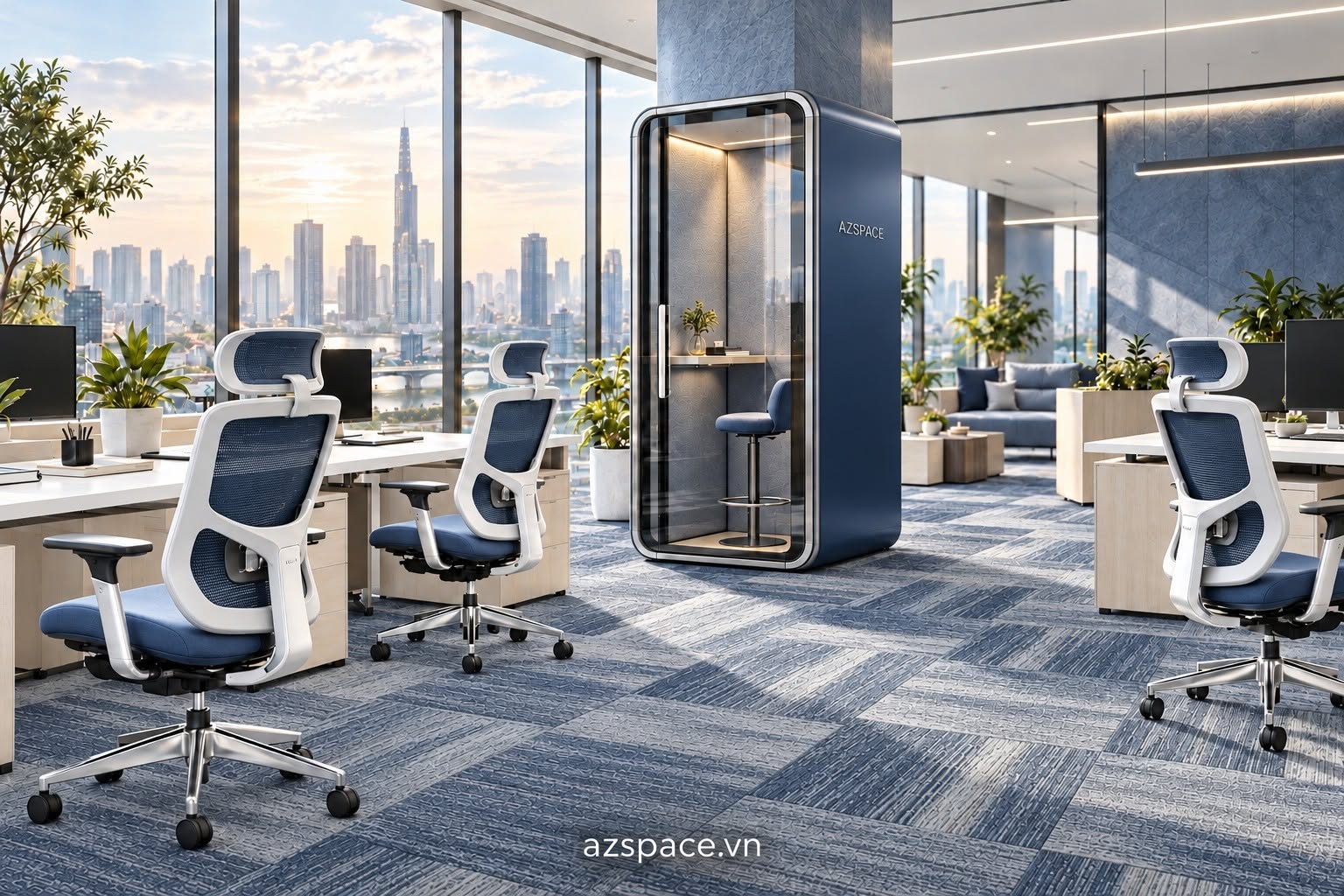 Booth Thông Minh 1 người blue